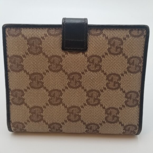 Gucci Controlato Monogram Wallet Leather/Canvas Agenda Binder Passport Holder - Picture 1 of 6
